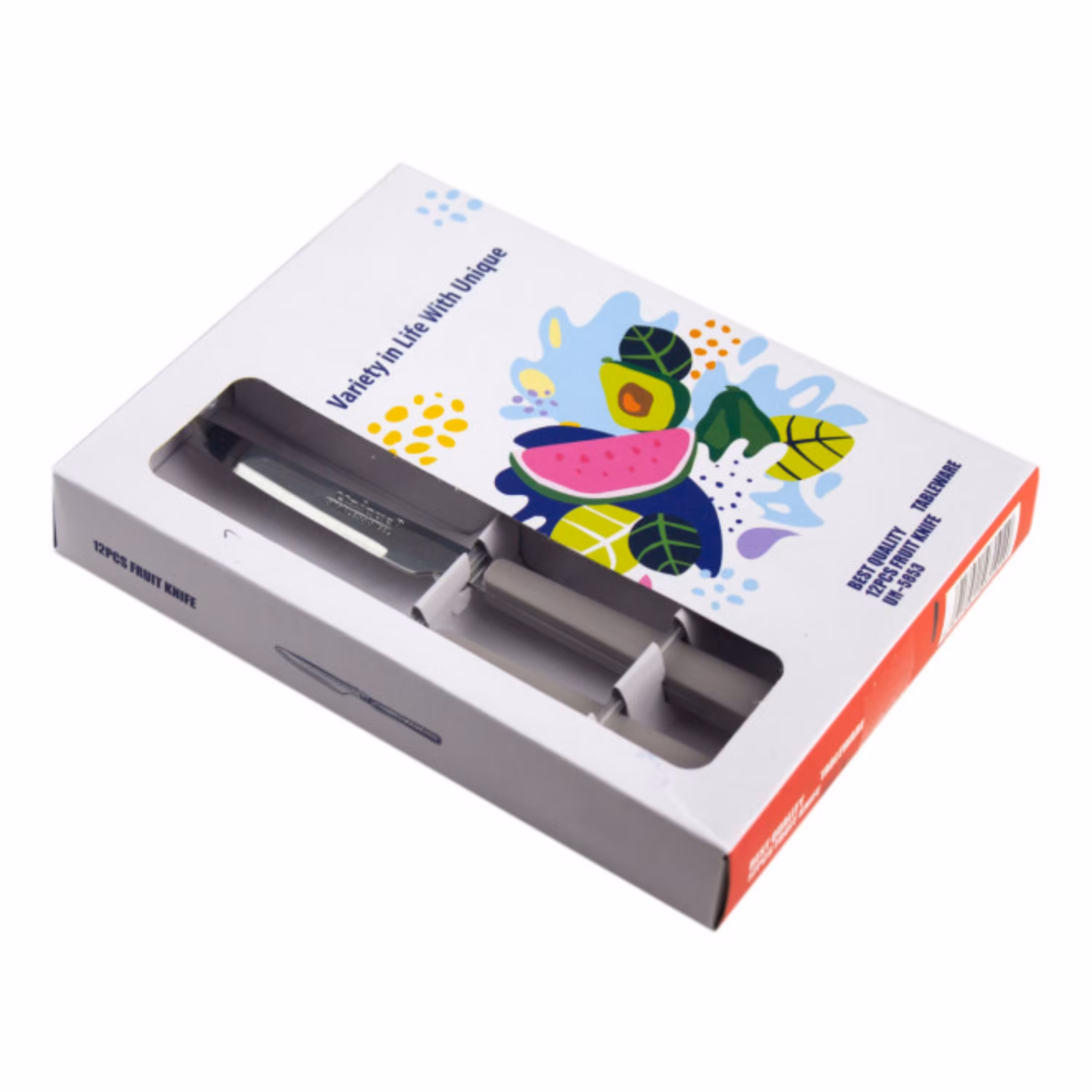 کارد تک یونیک Unique UN-5853 مجموعه 12 عددی رنگ طوسی روشن اورجینال