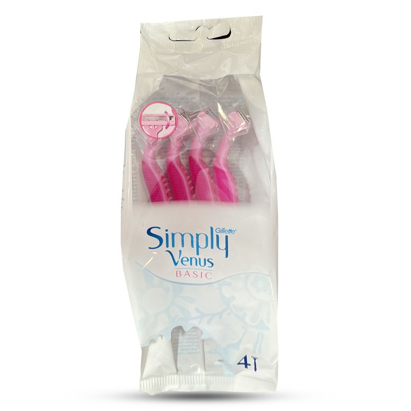 خودتراش زنانه ژیلت 3 تیغه مدل Simply Venus Basic بسته 4 عددی