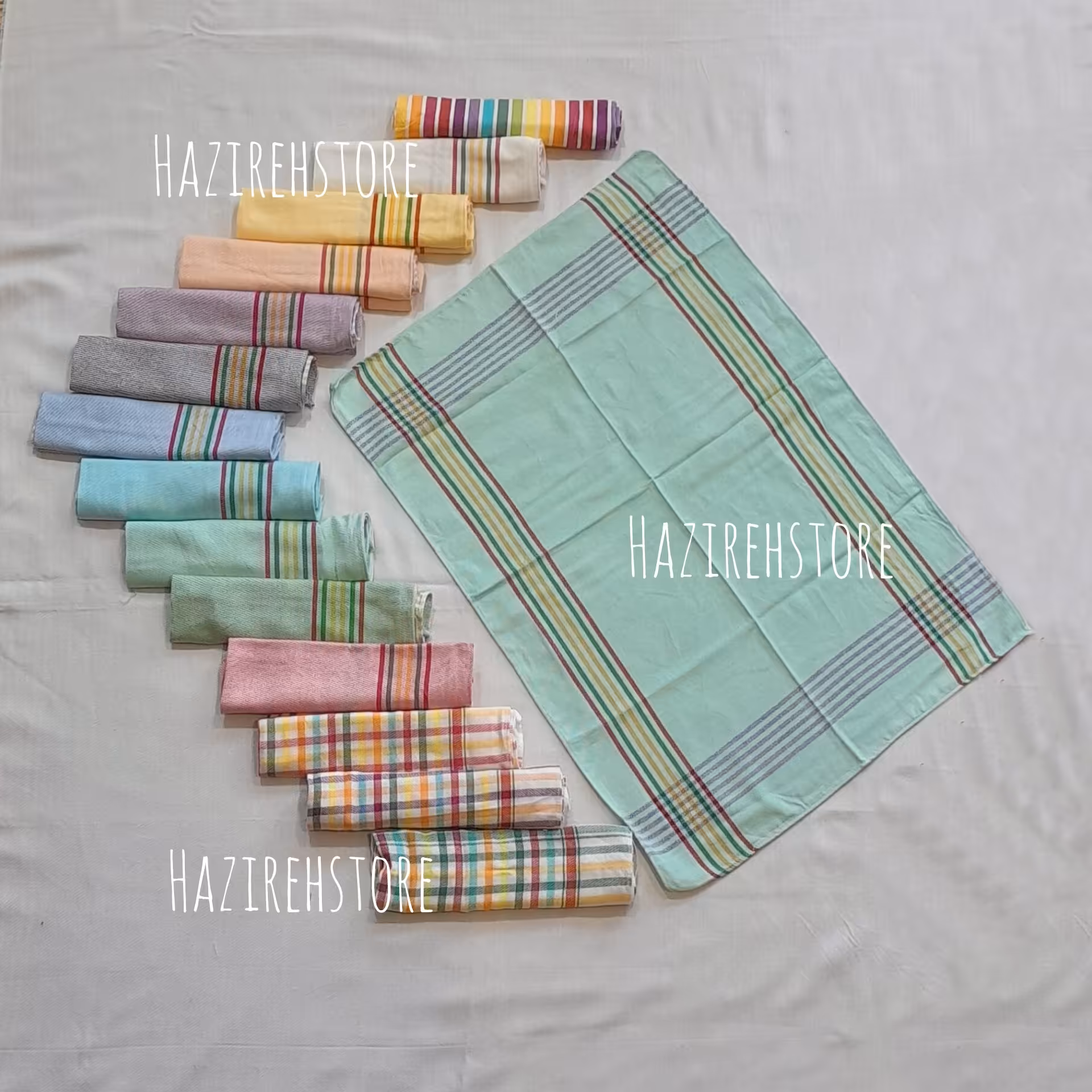 دستمال آشپزخانه و حوله دست نخی ابعاد 50 در 70