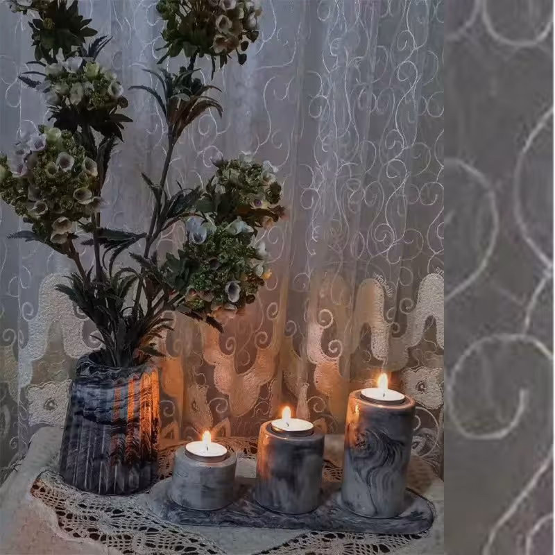 ست جا شمعی 3تکه با سینی مخصوص جاشمعی و گلدان کد JaSham01