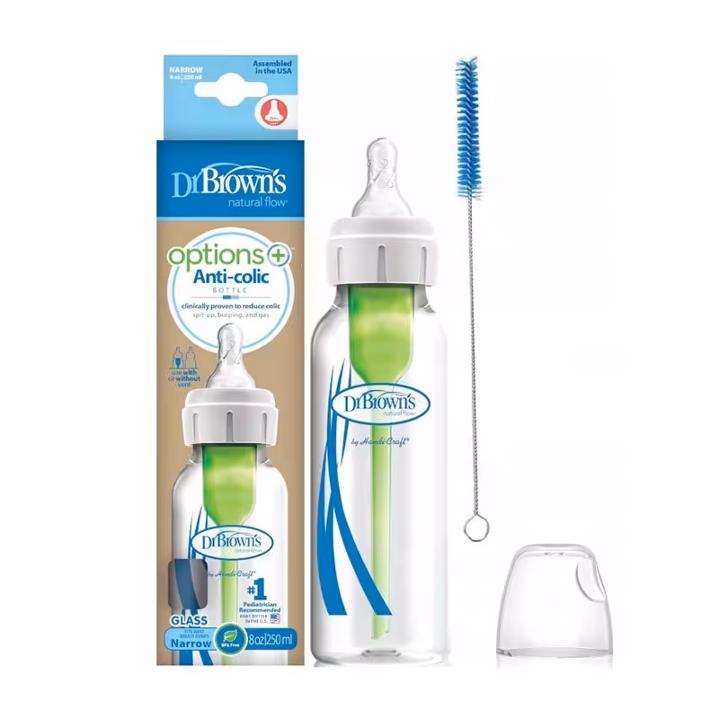 شیشه شیر پیرکس 250 میل آپشن پلاس باریک دکتر براونز  Drbrowns