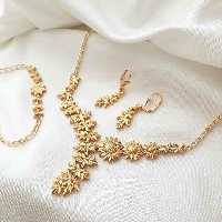 ست زیتونی همراه دستبند  ابکاری طلا