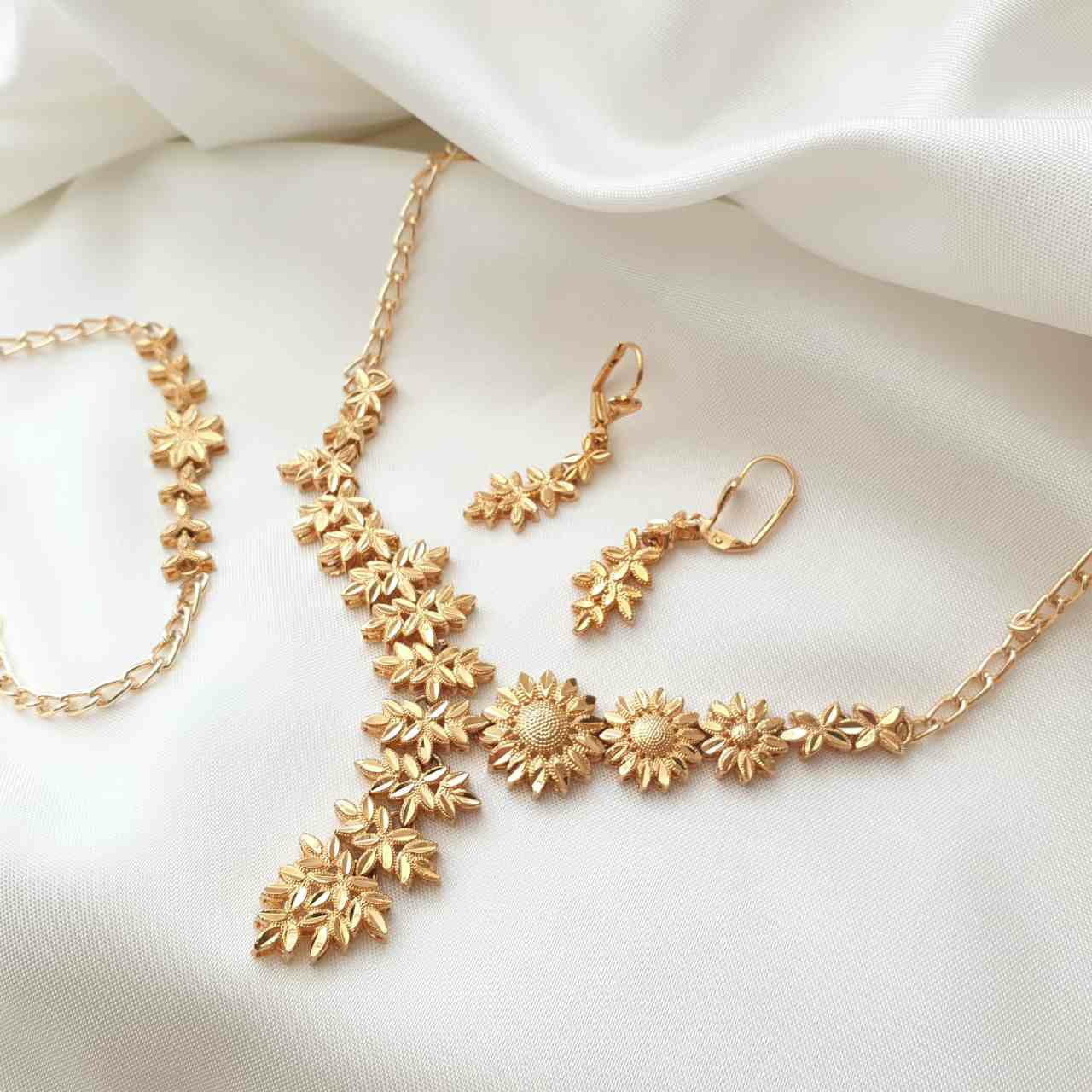 ست زیتونی همراه دستبند  ابکاری طلا