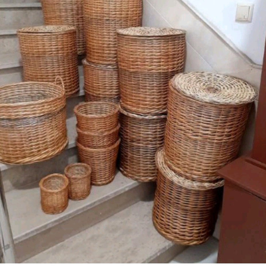 سبد حصیری قهوه ای