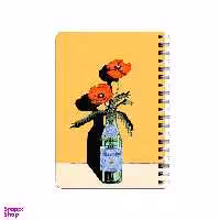 دفترچه یادداشت 80 برگ بامبیلیپ مدل چوبی طرح گل شقایق کد 5318903