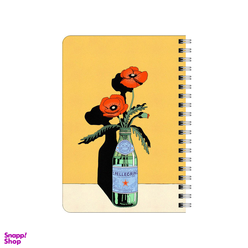 دفترچه یادداشت 80 برگ بامبیلیپ مدل چوبی طرح گل شقایق کد 5318903