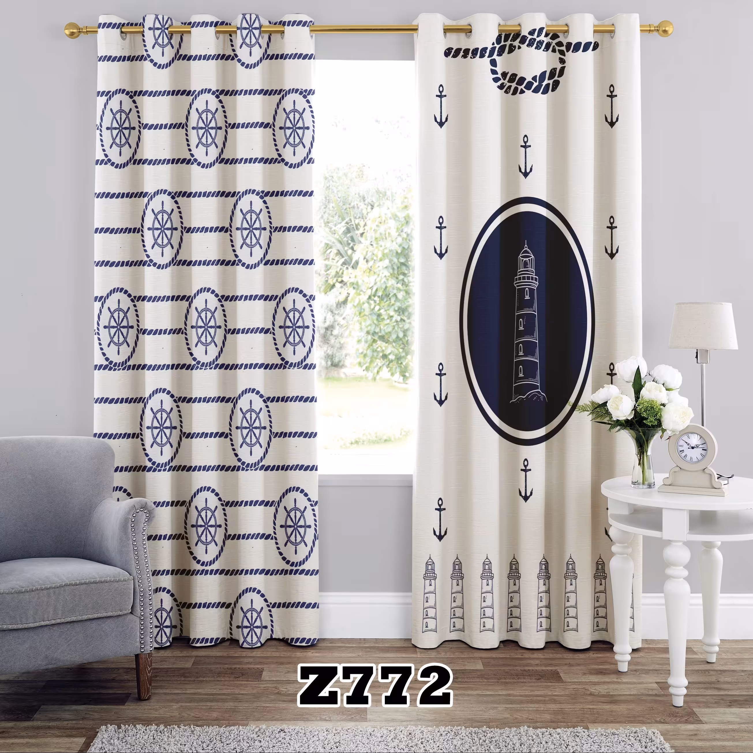 پرده چاپی طرح نوجوان کد Z772 تک قواره ارتفاع 300 عرض 140 سانت