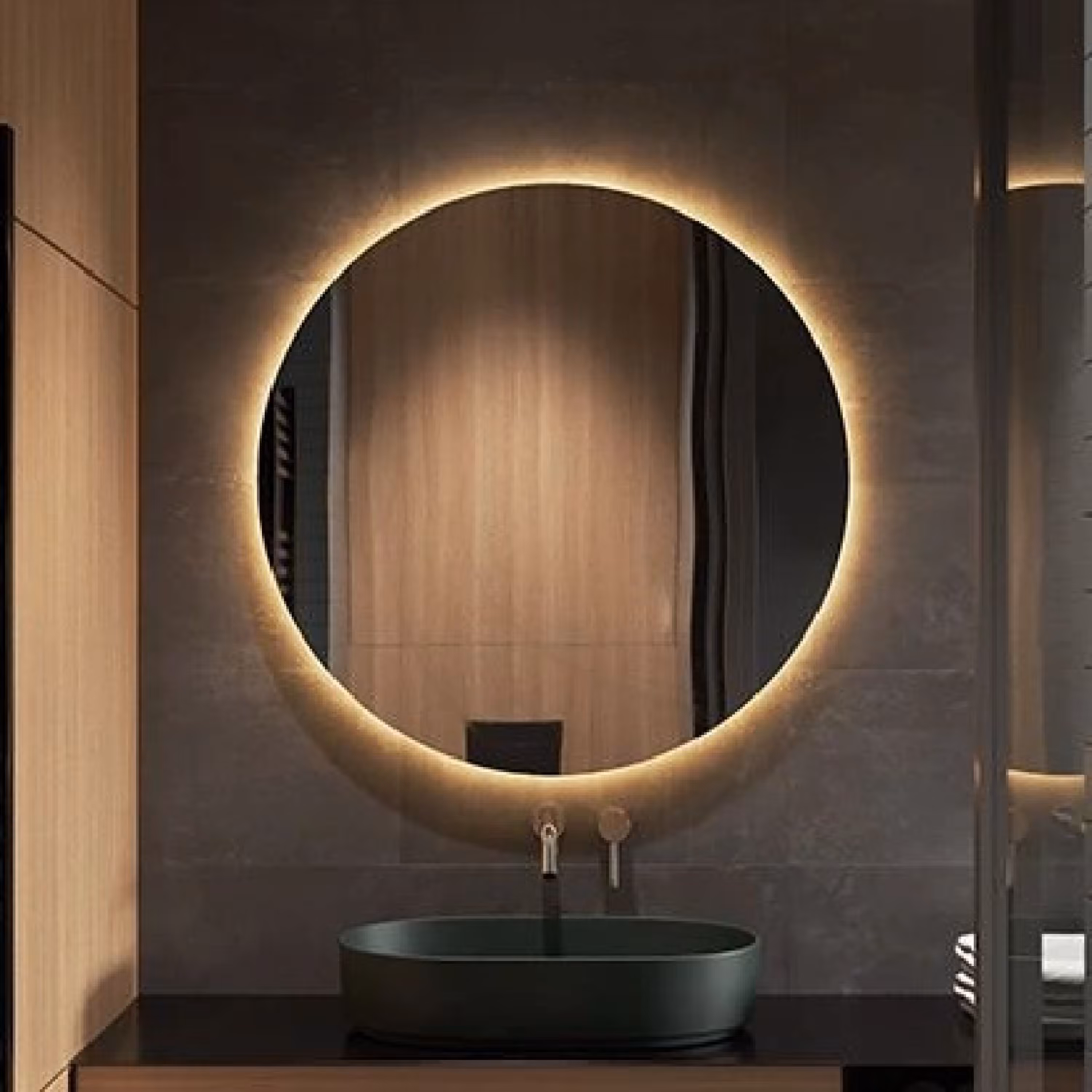 آینه چشمی قطر60سانت طرح ساده