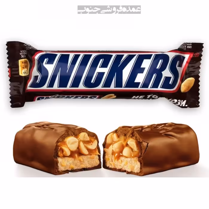 شکلات اسنیکرز SNICKERS با مغز بادام زمینی وکارامل 50گرم