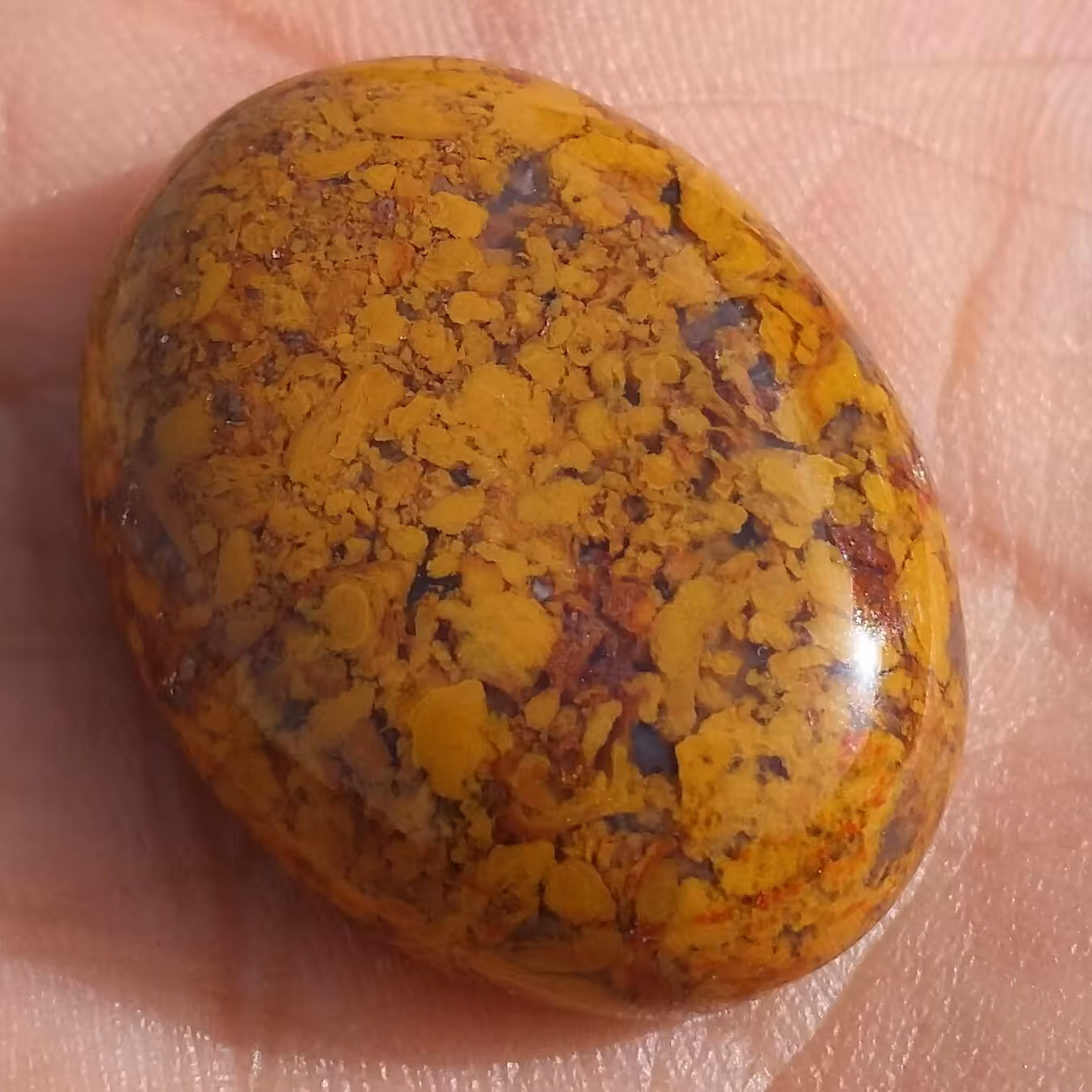 نگین شجر پاییزی بسیار خوش رنگ تراش بیضی حجیم سایز مدالی 9145