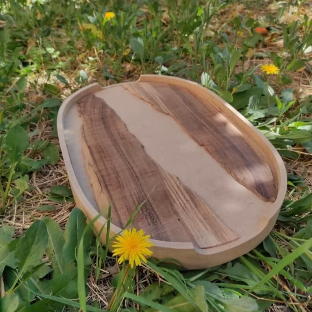 سینی چوبی خام قطر 30 