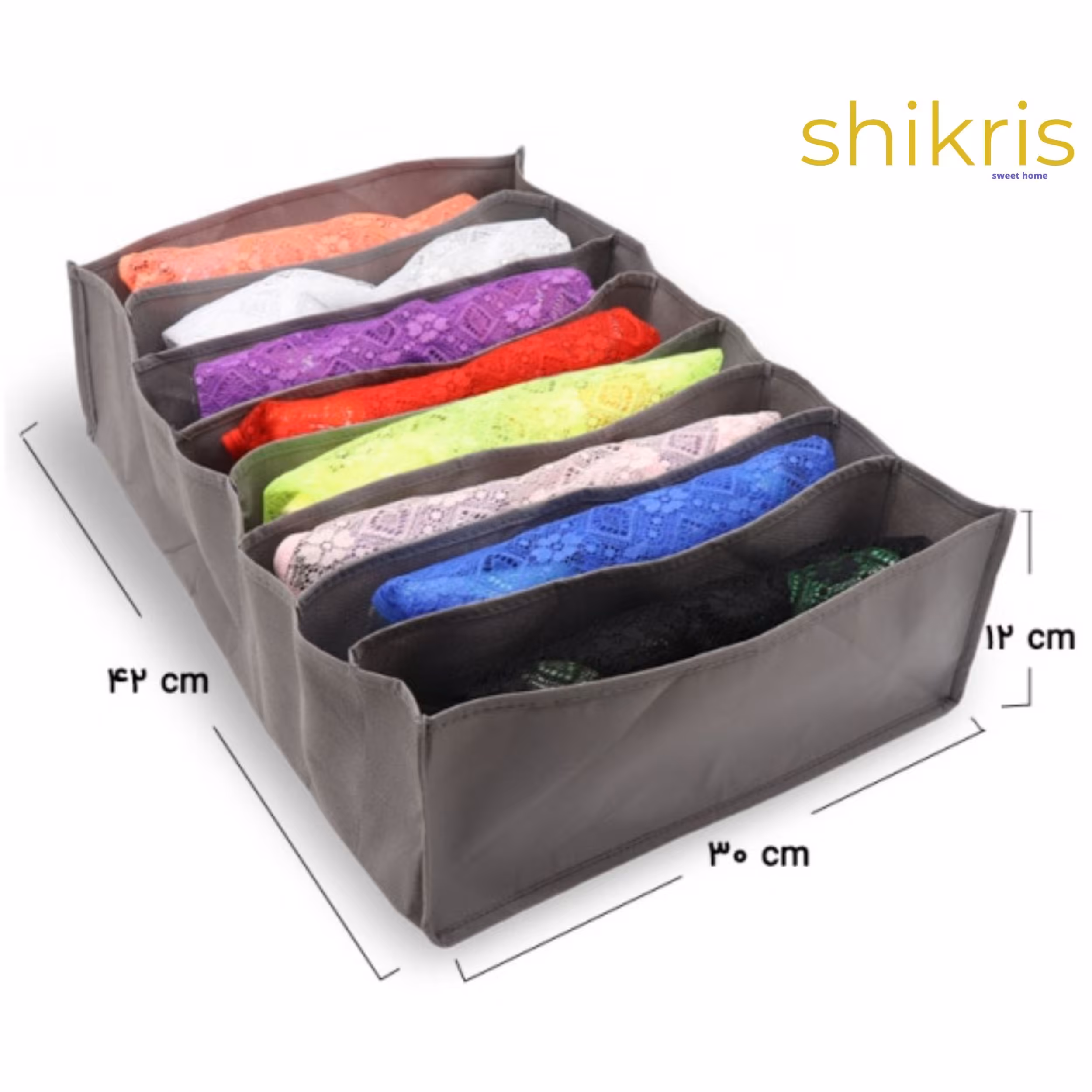 نظم دهنده کشو و لباس مدل سیلور سایز لارج رنگ نوک مدادی