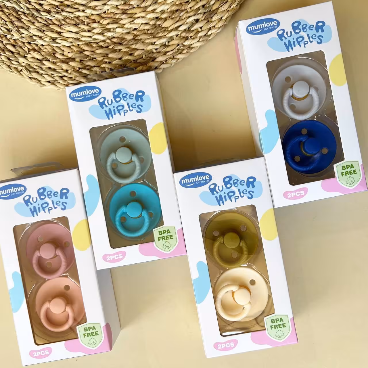 پستانک طرح بیبس bibs  دو عددی