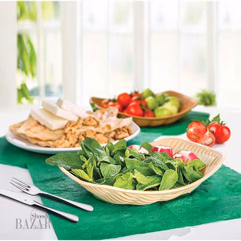 سبد نان و سبزی سه عددی طرح بامبو لیمون کد 1392