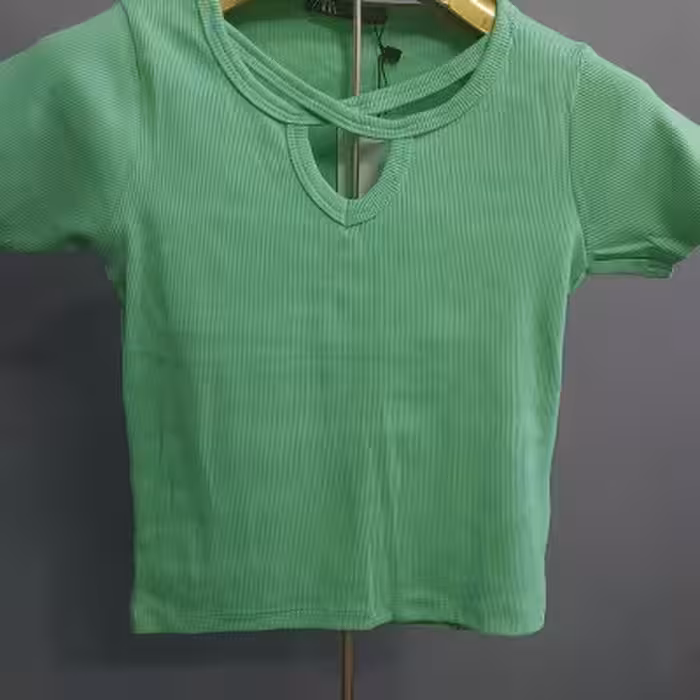 تی شرت کراپ کبریتی نخ پنبه زارا اصل