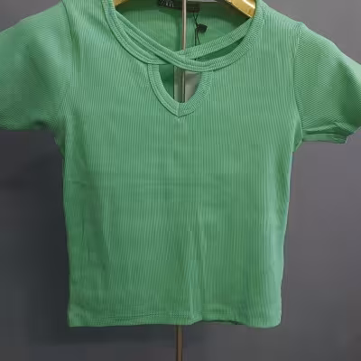 تی شرت کراپ کبریتی نخ پنبه زارا اصل