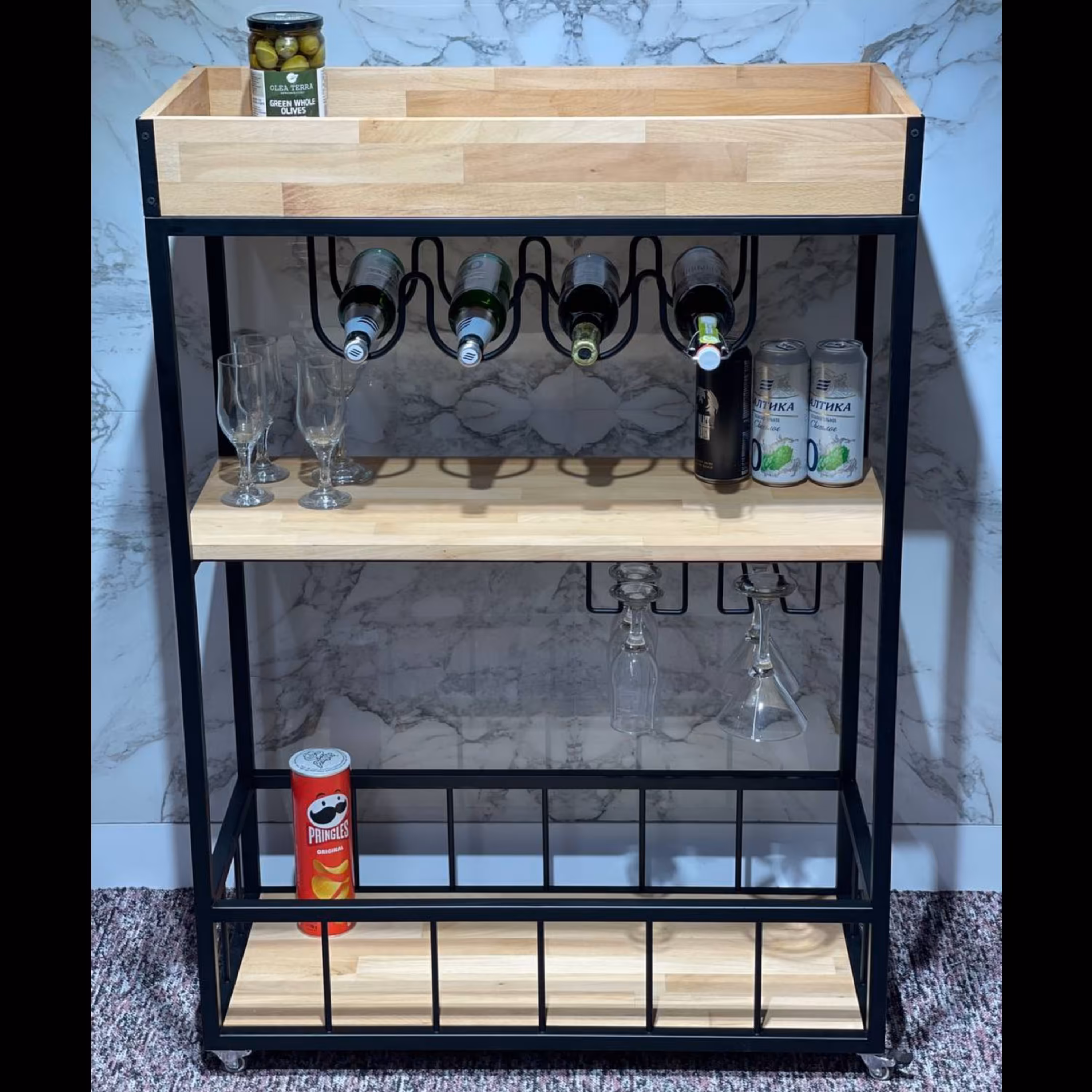 ترولی، سه طبقه، سفارشی مشتری ، کافی بار فلزی با طبقات فینگر حوینت