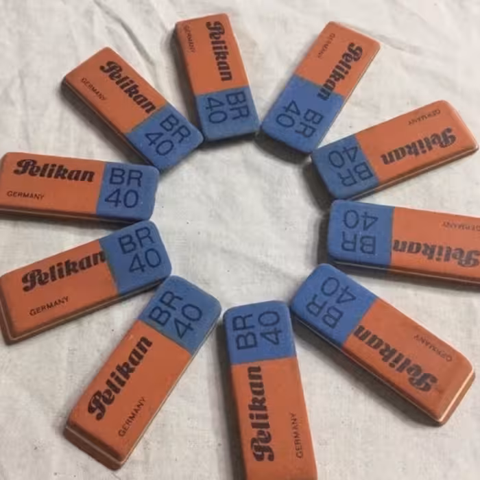 پنج عدد پاک کن قدیمی بزرگ دو رنگ پلیکان آلمانی