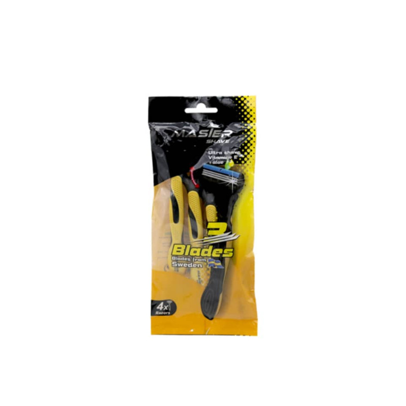 خودتراش مستر شیو مدل 3 blades بسته 4 عددی