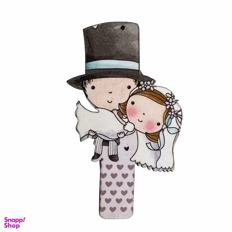 گیره چوبی آهنربایی طرح عروس داماد کد ban.1