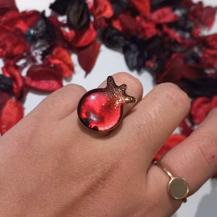 انگشتر رزینی انار