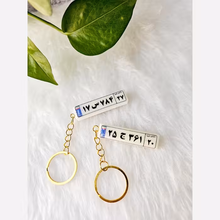 جاسوئیچی و جاکلیدی پلاک ماشین رزینی بدون فریم -زیورآلات دستساز رزینی