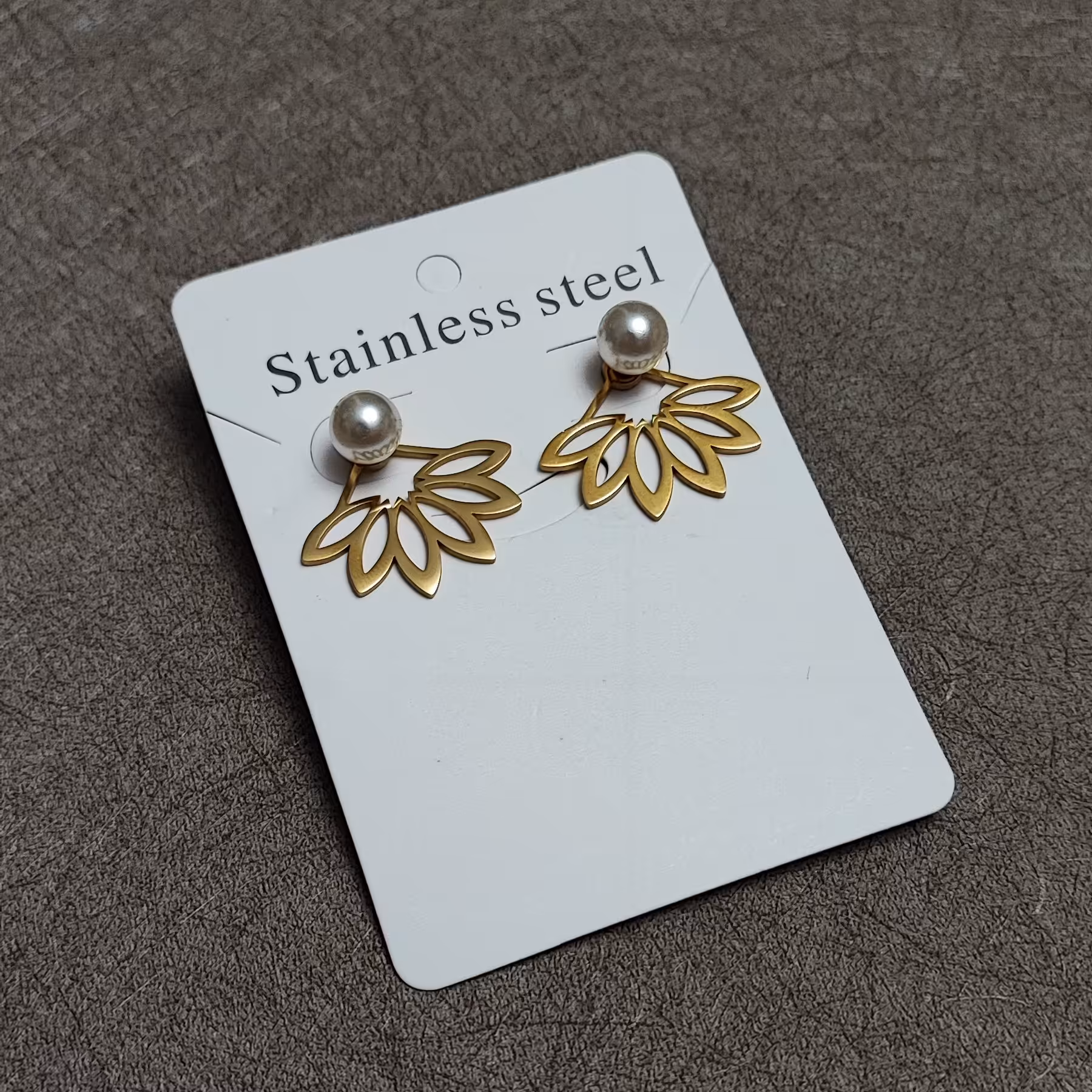 گوشواره استیل و مروارید میخی