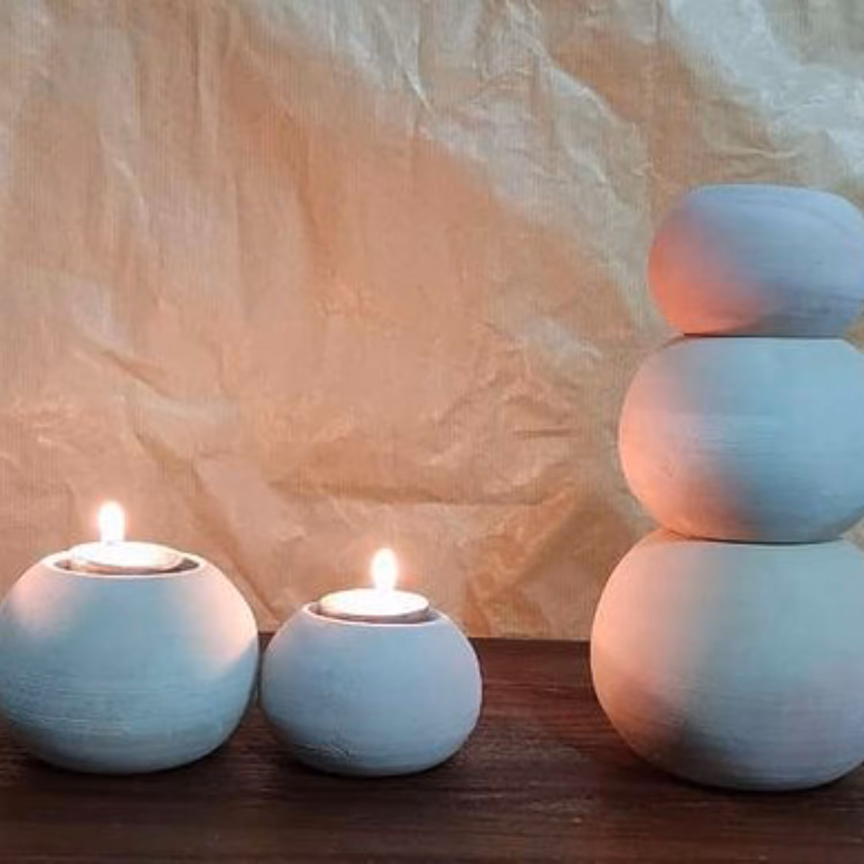 جا شمعی توپی سفالی سایز متوسط