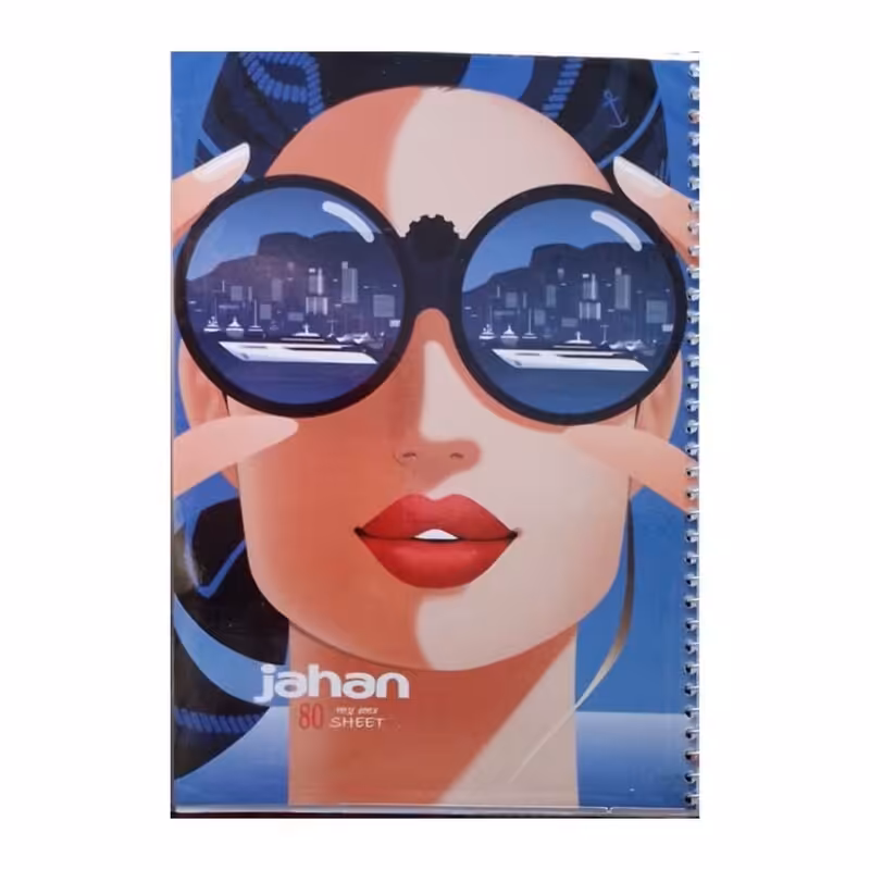 دفتر مشق خطی  جلد شده آماده 80 برگ جهان طرح دخترونه  مدل 25