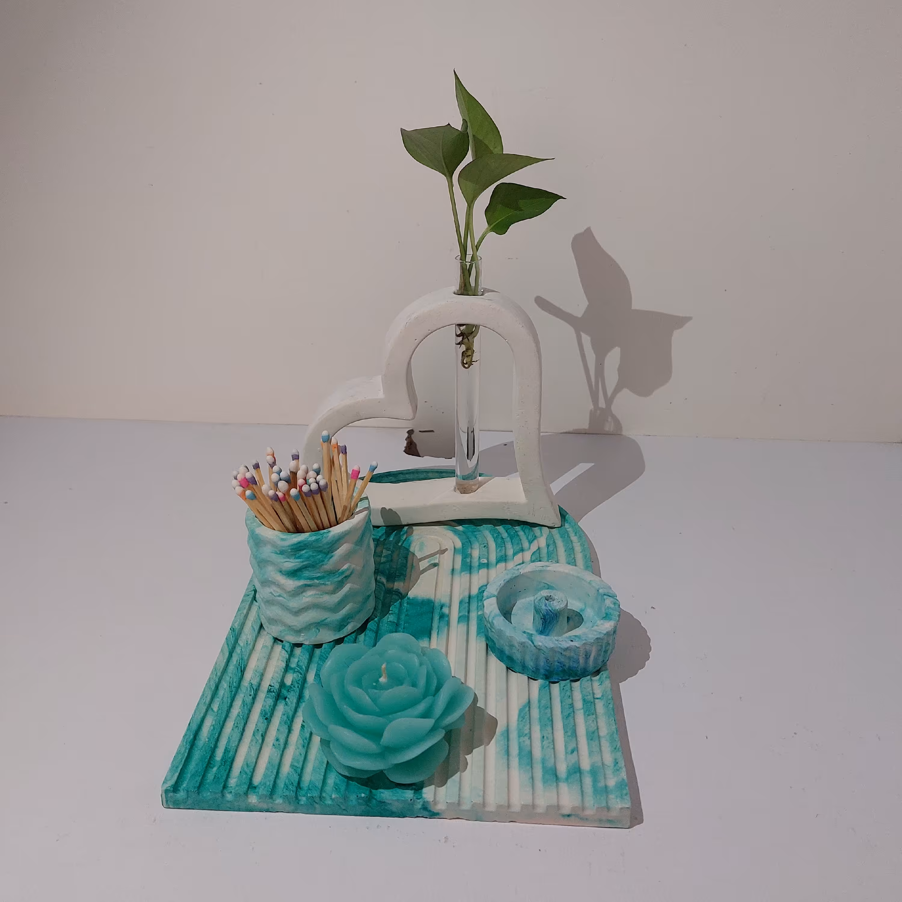 ست سینی رنگین کمان و شمع