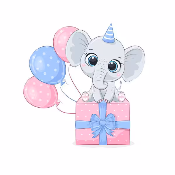 استند تولد طرح بچه فیل تولدت مبارک کد 127