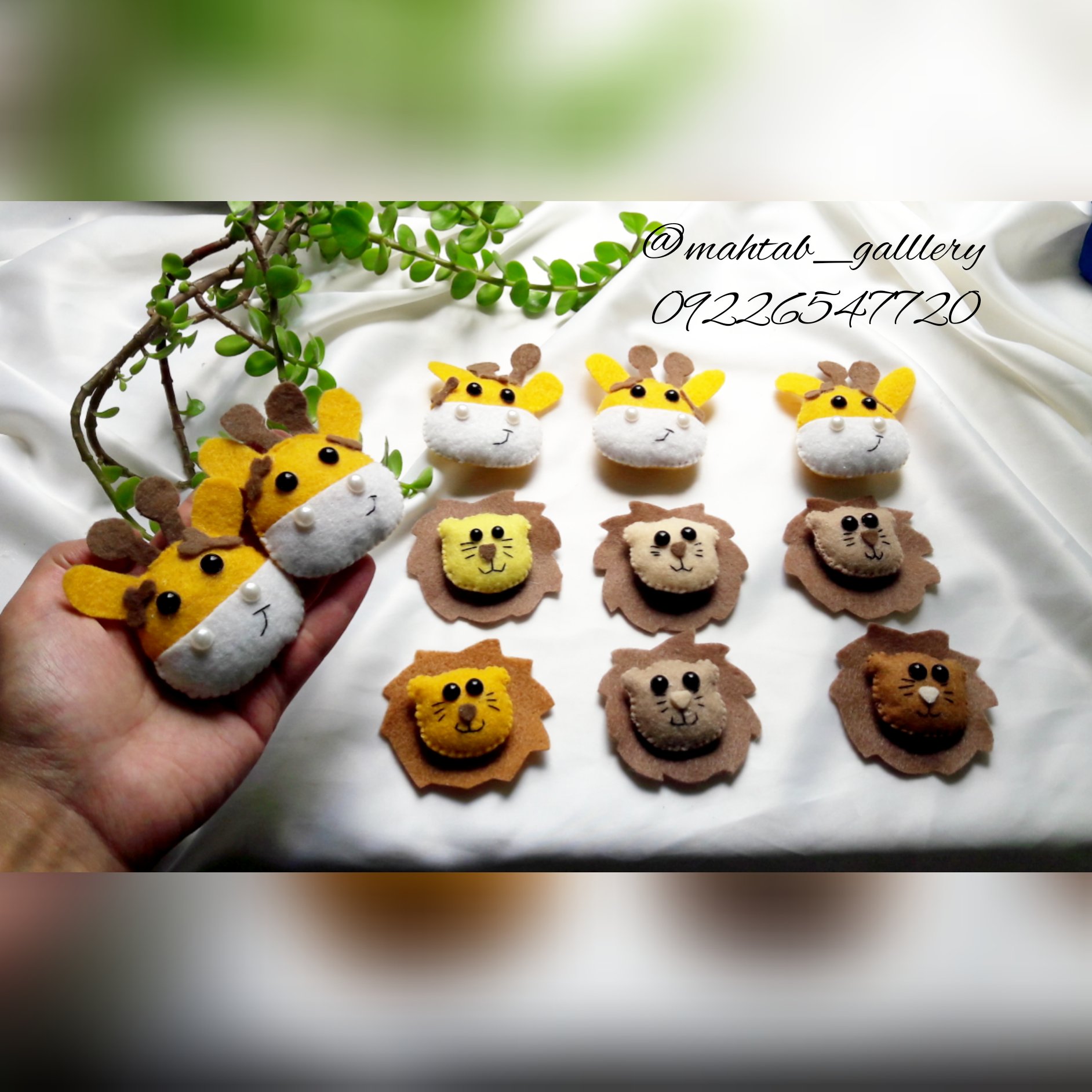 سرمدادی نمدی پک 2 تایی شیر و زرافه