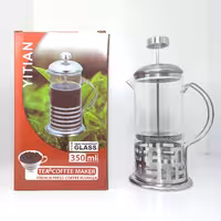 فرنچ پرس 350 میل YITIAN اصل دسته استیل شیشه آنتی شوک ، فوم گیر شیر ، قهوه ساز ، فوم گیر کاپوچینو ، دمنوش ساز ، پس کرایه