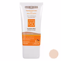کرم ضد آفتاب SPF50 فاقدچربی هیدرودرم رنگ بژطبیعی حجم 40 میلی لیتر