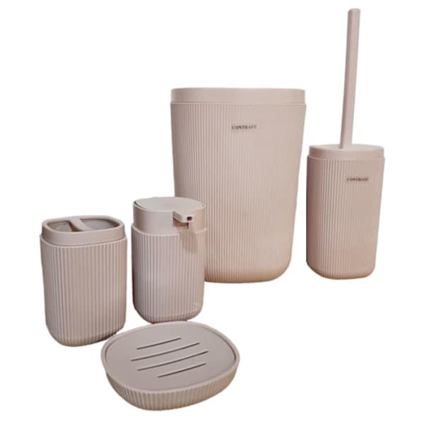 ست بهداشتی 5 پارچه روما خطی تمام کرپ کنتراست