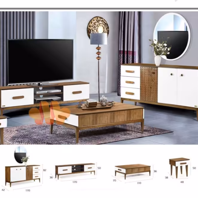 ست کامل جلو مبلی . میز عسلی . کنسول . جاکفشی . تمام ام دی اف  