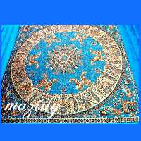 لحاف کرسی ترمه قابدار طرح شاهسوند  سایز3.5در 3.5متر بغل مخمل 