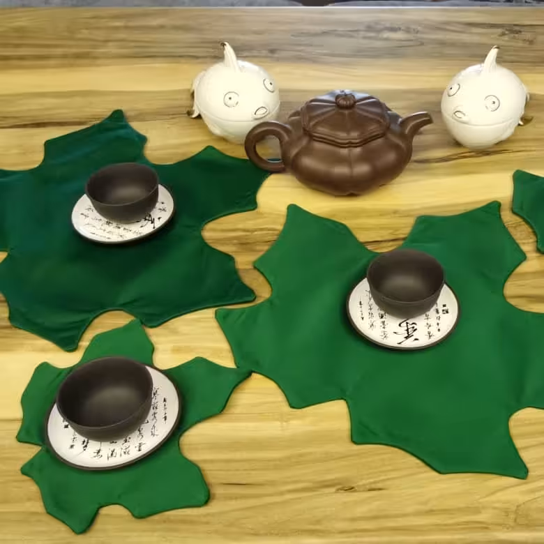 زیر لیوانی وزیر بشقابی  جنس ساتن دورو قابل شستشو 