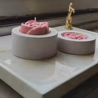 شمعدان سنگی استوانه ای وزن سبک، طرح ساده