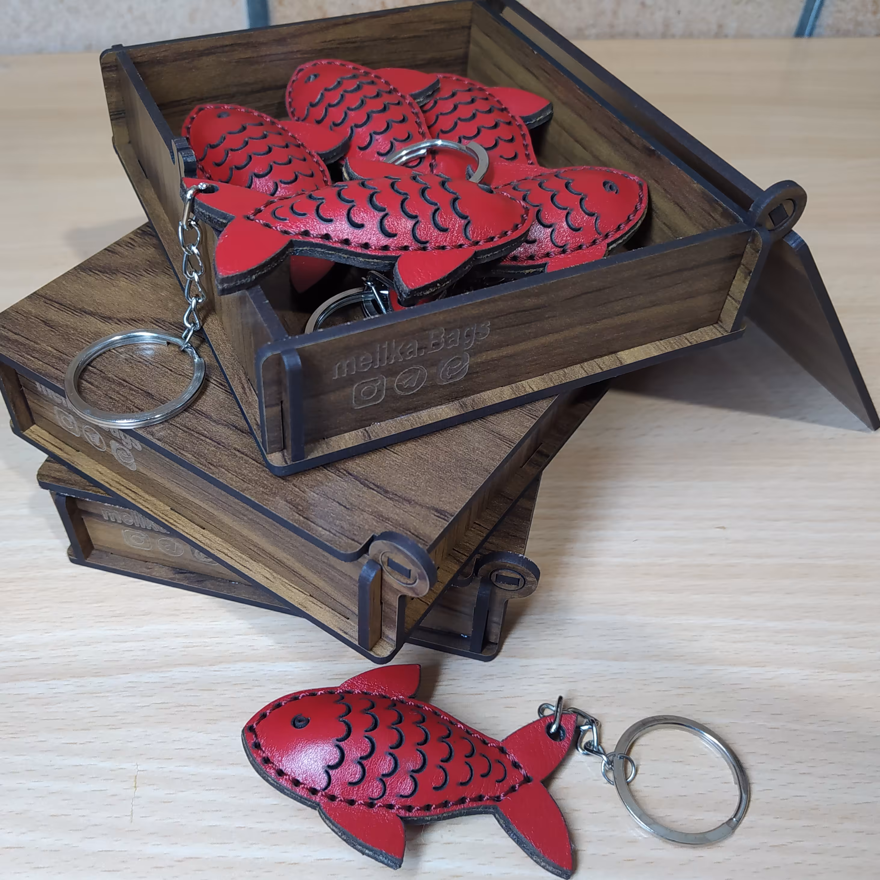 جاکلیدی چرم طبیعی اصل تمام دست دوز 