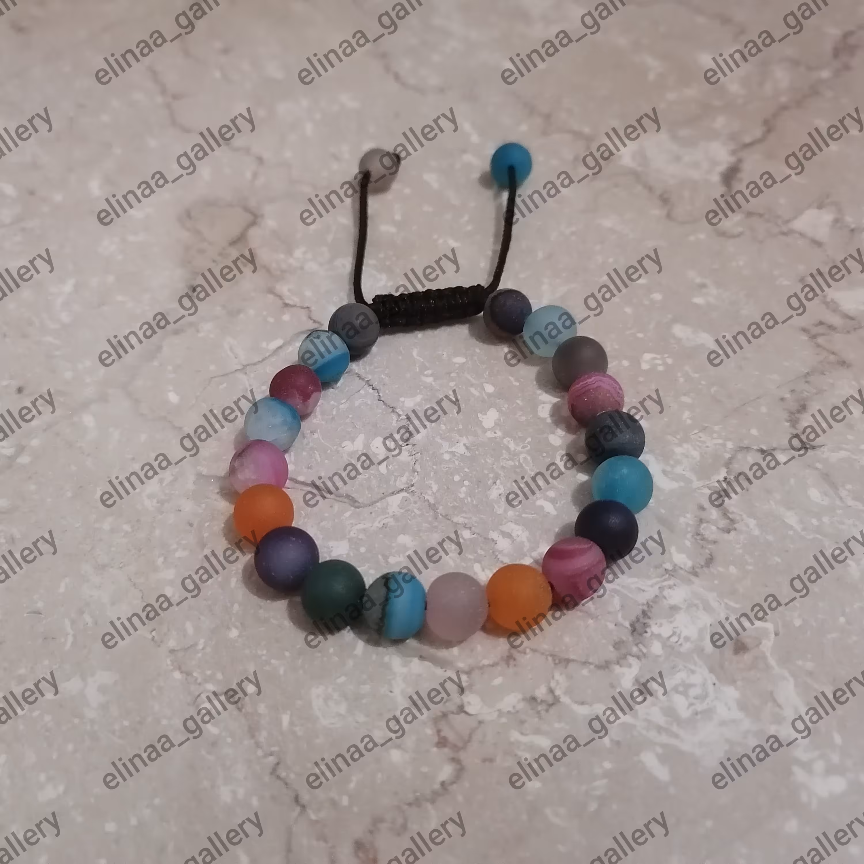 دستبند عقیق رنگی مات