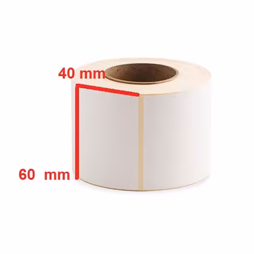 لیبل کاغذی 60*40 رول 1000 عددی