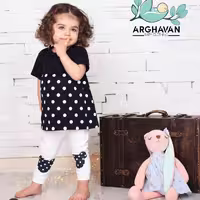 بلوز شلوار نخ پنبه ارغوان طرح مینی موس 
