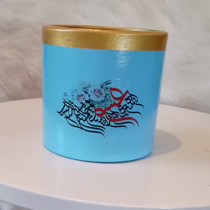 گلدان سفالی طرح خطاطی سایز کوچک