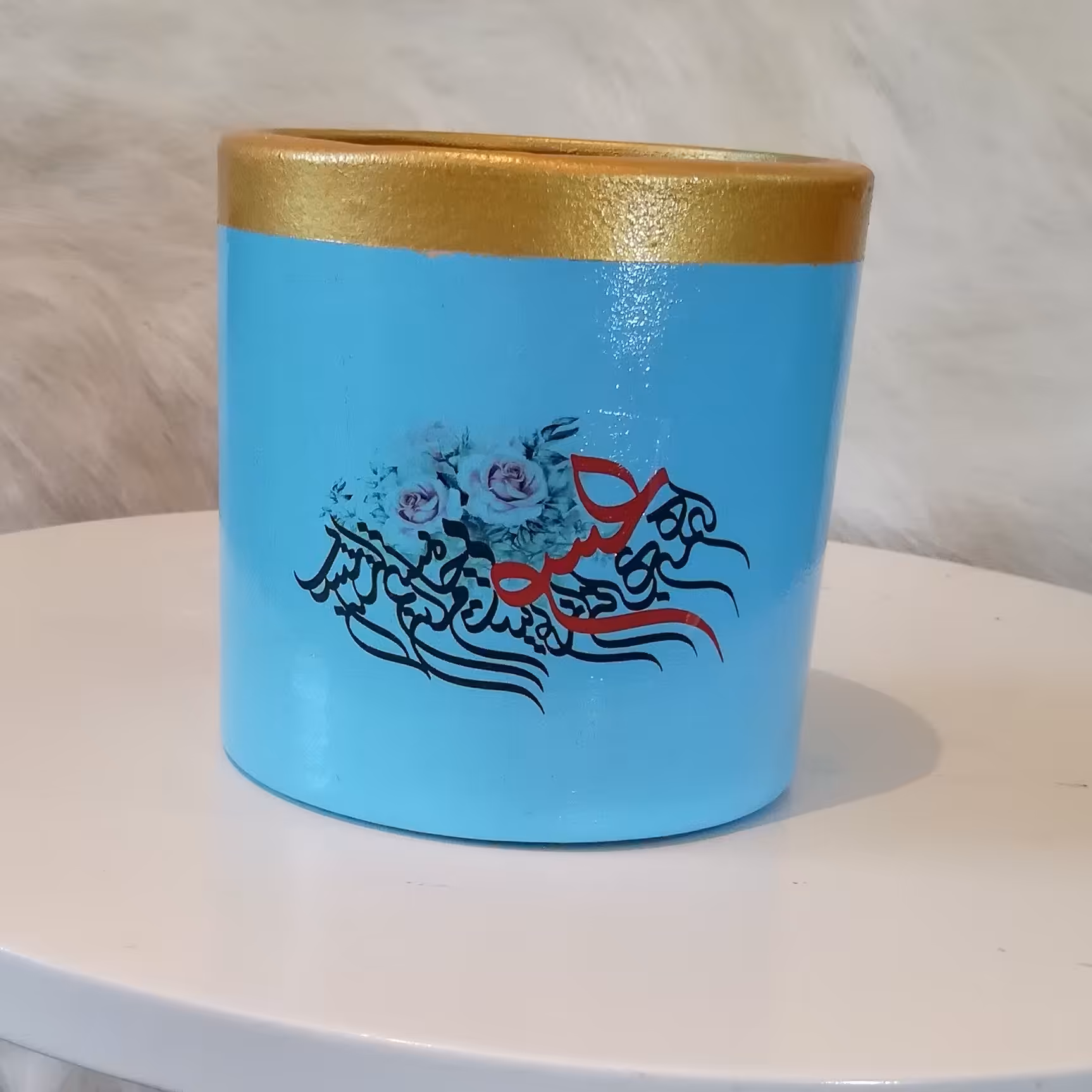 گلدان سفالی طرح خطاطی سایز کوچک