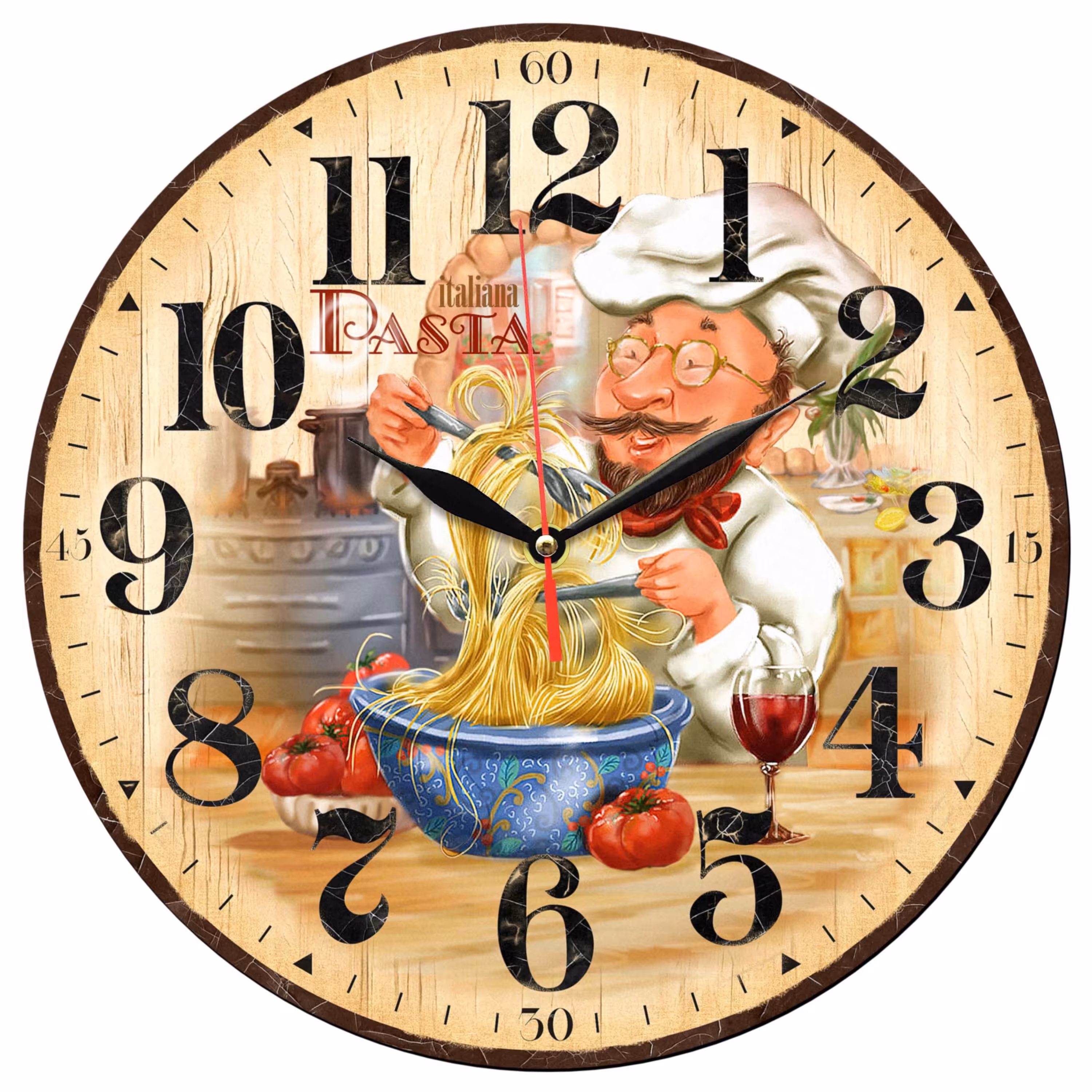 ساعت دیواری گرد مدل 1109 طرح آشپز شکل دایره ای قطر 30