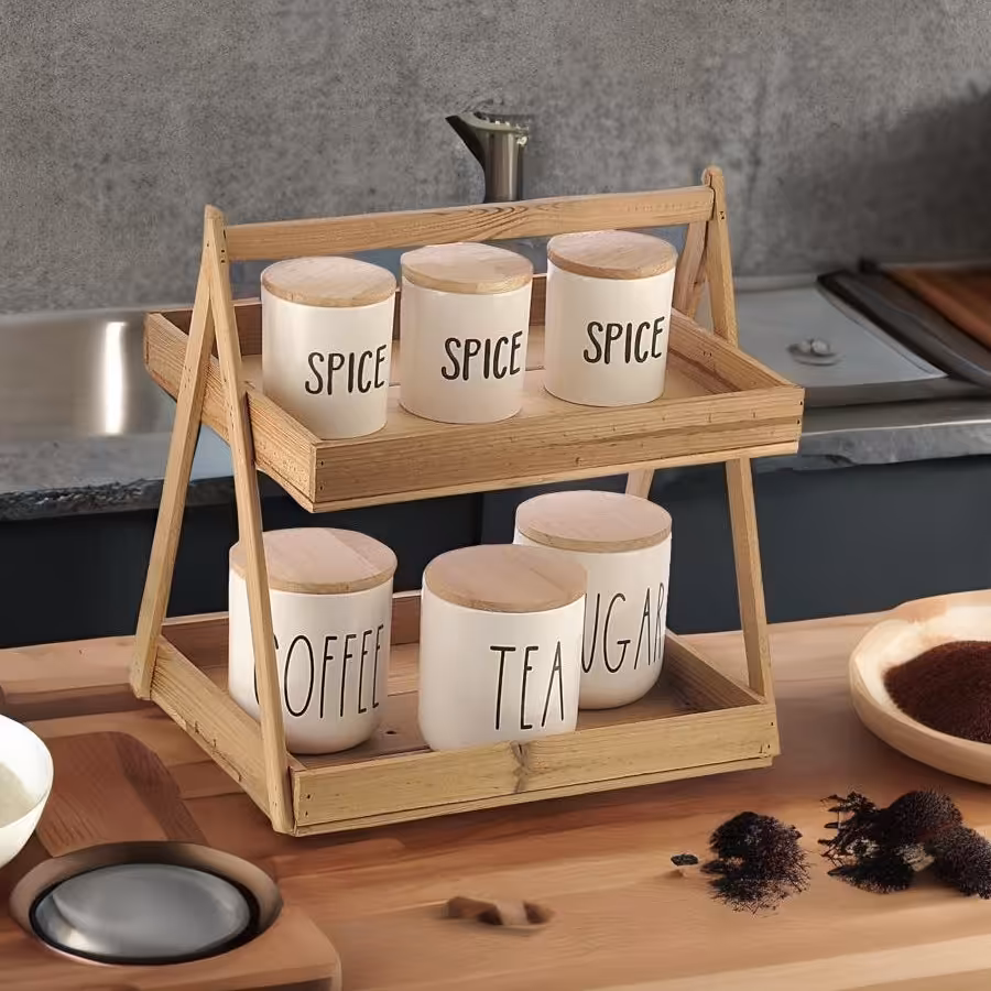 استند چوبی جا ادویه دیا چوب 