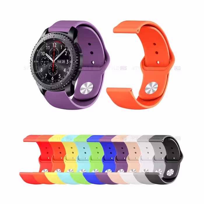 بند سیلیکونی ساعت هوشمند سامسونگ Gear S3 مدل دکمه ای