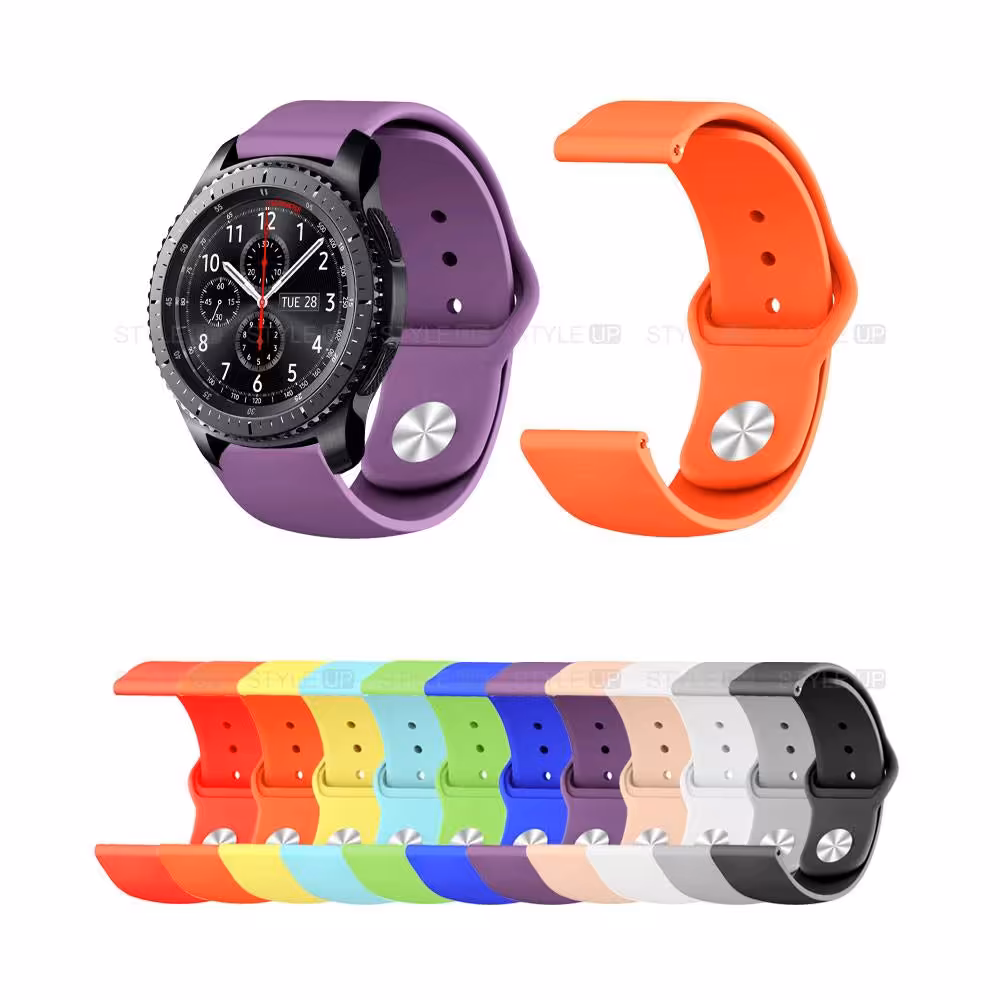 بند سیلیکونی ساعت هوشمند سامسونگ Gear S3 مدل دکمه ای