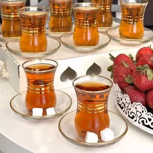 استکان و نعلبکی کمرباریک ترک